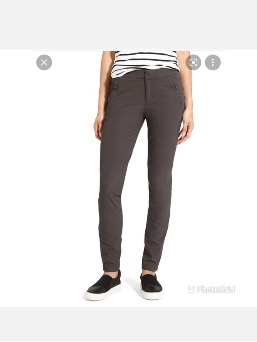 ATHLETA Wander Stash Skinny Pant Black Hiking Pants, Work Travel Size 2p